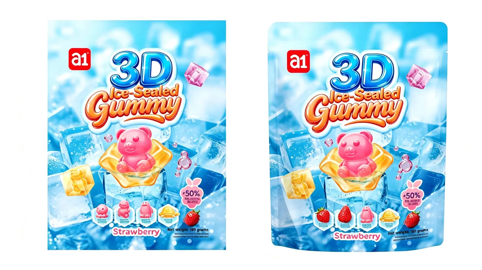 мармелад a1 3D Ice-Sealed со вкусом клубники, экспортная упаковка на английском