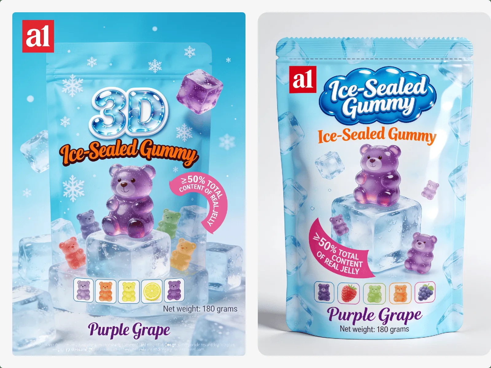 a1 3D Ice-Sealed Gummy в фиолетовом винограде — тип SKU, вокруг которого собирается первый смешанный заказ