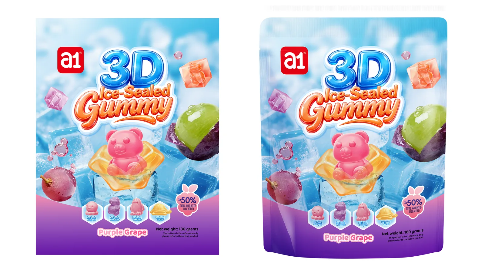 концепт 3D-конфеты a1 с ледяной заливкой — фигурка животного внутри конфеты, четырёхсекундный питч, который нужен фейсингу