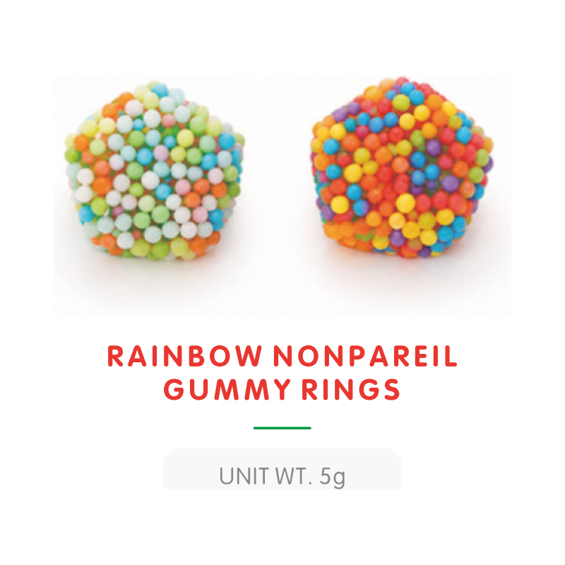 Rainbow Nonpareil Gummy Rings S