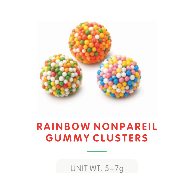 Rainbow Nonpareil Gummy Clusters